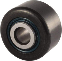 RBC Bearings - 7/16" Bore, 1-1/2" Roller Diam x 7/8" Roller Width, Carbon Steel Sealed Yoke Cam Follower - 6,200 Lb Dynamic Load Capacity, 15/16" Overall Width - Apex Tool & Supply