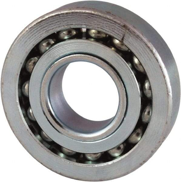 Nice - 5/8" Bore Diam, 1-1/2" OD, Open Unground Full Complement Radial Ball Bearing - 7/16" Wide, 1 Row, Round Bore, 1,328 Lb Dynamic Capacity - Apex Tool & Supply