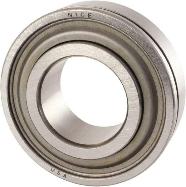 Nice - 1" Bore Diam, 2" OD, Double Seal Precision Ground Radial Ball Bearing - 5/8" Wide, 1 Row, Round Bore, 1,350 Lb Static Capacity, 2,970 Lb Dynamic Capacity - Apex Tool & Supply