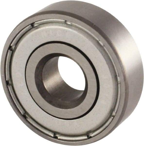Nice - 7/16" Bore Diam, 1-3/8" OD, Double Shield Semi Ground Extra Light Radial Ball Bearing - 7/16" Wide, 1 Row, Round Bore, 850 Lb Static Capacity, 940 Lb Dynamic Capacity - Apex Tool & Supply