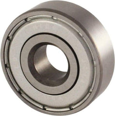 Nice - 7/16" Bore Diam, 1-3/8" OD, Double Shield Semi Ground Extra Light Radial Ball Bearing - 7/16" Wide, 1 Row, Round Bore, 850 Lb Static Capacity, 940 Lb Dynamic Capacity - Apex Tool & Supply