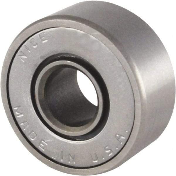 Nice - 3/16" Bore Diam, 11/16" OD, Double Seal Semi Ground Extra Light Radial Ball Bearing - 5/16" Wide, 1 Row, Round Bore, 170 Lb Static Capacity, 255 Lb Dynamic Capacity - Apex Tool & Supply