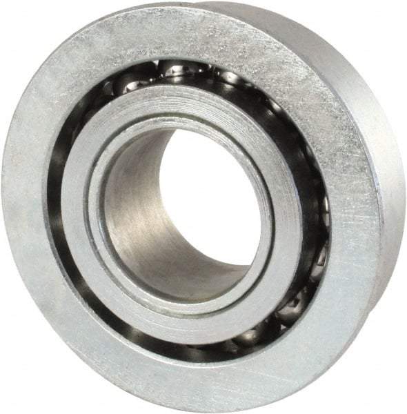 Nice - 3/4" Bore Diam, 1-3/4" OD, Open Unground Full Complement Radial Ball Bearing - 5/8" Wide, With Flange, 1 Row, Round Bore, 1,550 Lb Dynamic Capacity - Apex Tool & Supply