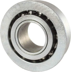 Nice - 5/8" Bore Diam, 1-1/2" OD, Open Unground Full Complement Radial Ball Bearing - 31/64" Wide, With Flange, 1 Row, Round Bore, 1,328 Lb Dynamic Capacity - Apex Tool & Supply