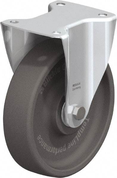 Blickle - 8" Diam x 2" Wide x 9-1/4" OAH Top Plate Mount Rigid Caster - Heat-Resistant Nylon, 770 Lb Capacity, Ball Bearing, 5-1/2 x 4-3/8" Plate - Apex Tool & Supply