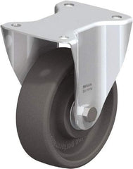 Blickle - 6" Diam x 2" Wide x 7-1/2" OAH Top Plate Mount Rigid Caster - Heat-Resistant Nylon, 770 Lb Capacity, Ball Bearing, 5-1/2 x 4-3/8" Plate - Apex Tool & Supply
