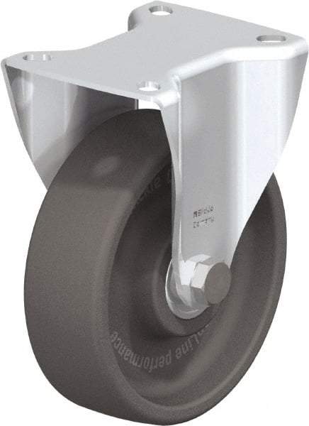 Blickle - 5" Diam x 1-9/16" Wide x 5-7/8" OAH Top Plate Mount Rigid Caster - Heat-Resistant Nylon, 770 Lb Capacity, Ball Bearing, 3-15/16 x 3-3/8" Plate - Apex Tool & Supply