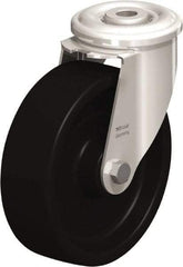 Blickle - 5" Diam x 1-37/64" Wide x 5-29/32" OAH Hollow Kingpin Mount Swivel Caster - Heat-Resistant Phenolic Resin, 330 Lb Capacity, Plain Bore Bearing, Hollow Kingpin Stem - Apex Tool & Supply