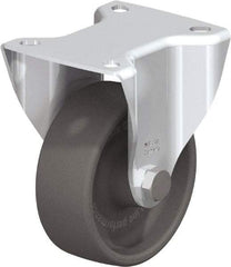 Blickle - 4" Diam x 1-1/2" Wide x 4-59/64" OAH Top Plate Mount Rigid Caster - Heat-Resistant Nylon, 550 Lb Capacity, Plain Bore Bearing, 3-15/16 x 3-3/8" Plate - Apex Tool & Supply