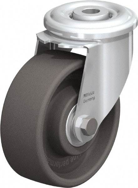 Blickle - 4" Diam x 1-1/2" Wide x 4-59/64" OAH Hollow Kingpin Mount Swivel Caster - Heat-Resistant Nylon, 330 Lb Capacity, Ball Bearing, Hollow Kingpin Stem - Apex Tool & Supply
