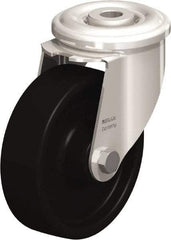 Blickle - 4" Diam x 1-3/16" Wide x 4-59/64" OAH Hollow Kingpin Mount Swivel Caster - Heat-Resistant Phenolic Resin, 275 Lb Capacity, Plain Bore Bearing, Hollow Kingpin Stem - Apex Tool & Supply