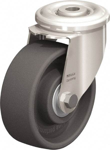 Blickle - 4" Diam x 1-1/2" Wide x 4-59/64" OAH Hollow Kingpin Mount Swivel Caster - Heat-Resistant Nylon, 330 Lb Capacity, Ball Bearing, Hollow Kingpin Stem - Apex Tool & Supply