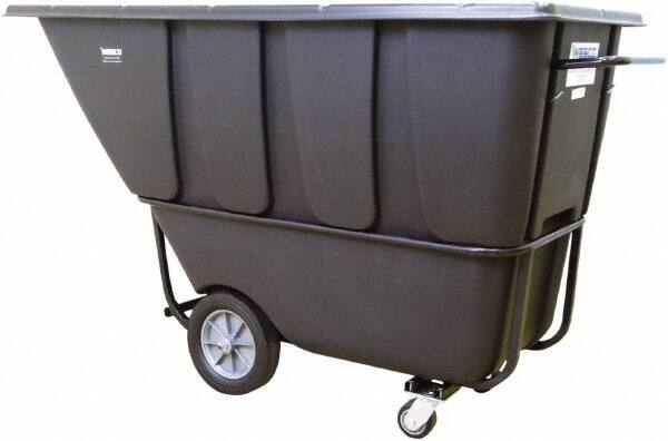 Wesco Industrial Products - 2,100 Lb Load Capacity, 1 Cu Yd, Polyethylene Tilt Truck - 32" Wide x 72-3/4" Long x 37" High, Black - Apex Tool & Supply