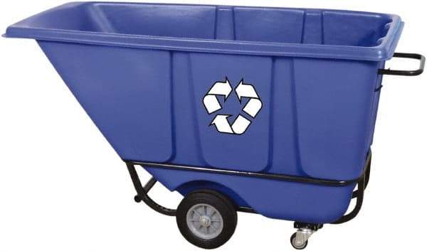 Wesco Industrial Products - 850 Lb Load Capacity, 1/2 Cu Yd, Polyethylene Tilt Truck - 21-1/2" Wide x 61-1/2" Long x 31" High, Black - Apex Tool & Supply