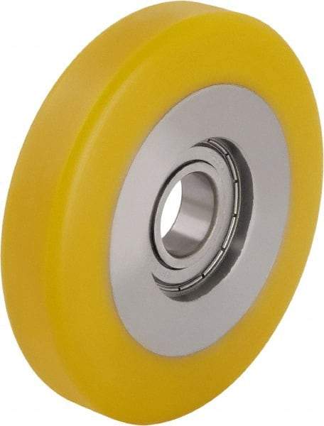 Blickle - 5 Inch Diameter x 63/64 Inch Wide, Polyurethane-Elastomer Blickle Extrathane Caster Wheel - 605 Lb. Capacity, 13/16 Inch Axle Diameter, Ball Bearing - Apex Tool & Supply