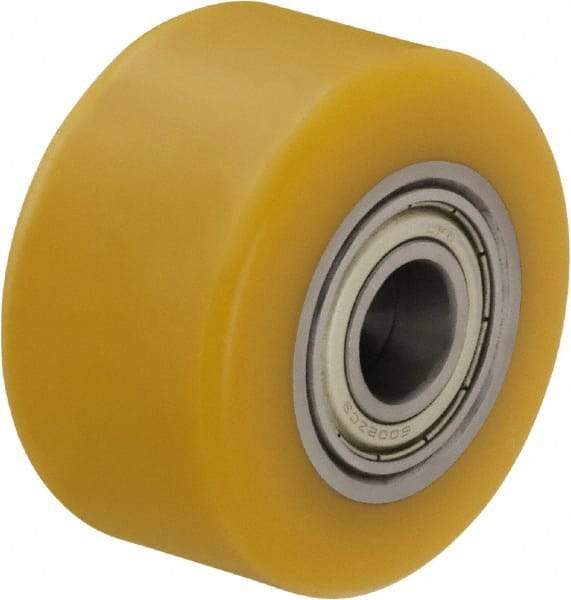 Blickle - 1-3/8 Inch Diameter x 1-1/16 Inch Wide, Polyurethane-Elastomer Blickle Extrathane Caster Wheel - 220 Lb. Capacity, 1/4 Inch Axle Diameter, Ball Bearing - Apex Tool & Supply