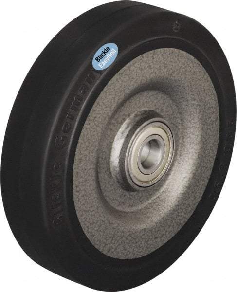 Blickle - 8 Inch Diameter x 1-31/32 Inch Wide, Solid Rubber Caster Wheel - 1,320 Lb. Capacity, 1 Inch Axle Diameter, Ball Bearing - Apex Tool & Supply