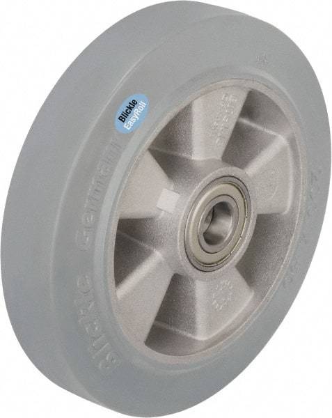 Blickle - 8 Inch Diameter x 1-31/32 Inch Wide, Solid Rubber Caster Wheel - 1,100 Lb. Capacity, 25/32 Inch Axle Diameter, Ball Bearing - Apex Tool & Supply