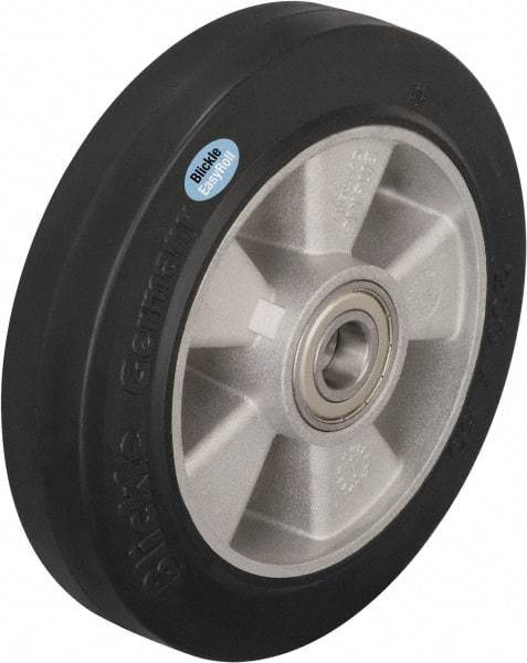 Blickle - 5 Inch Diameter x 1-31/32 Inch Wide, Solid Rubber Caster Wheel - 594 Lb. Capacity, 25/32 Inch Axle Diameter, Ball Bearing - Apex Tool & Supply