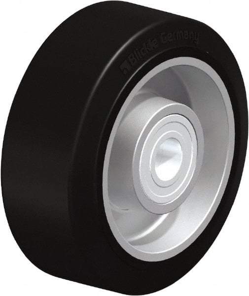 Blickle - 4 Inch Diameter x 1-37/64 Inch Wide, Solid Rubber Caster Wheel - 440 Lb. Capacity, 19/32 Inch Axle Diameter, Ball Bearing - Apex Tool & Supply