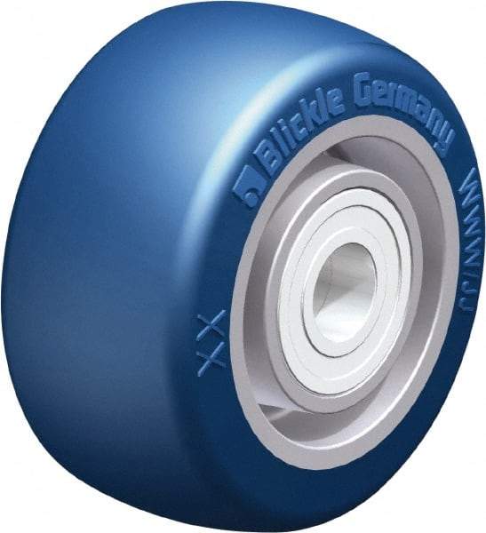 Blickle - 3 Inch Diameter x 1-37/64 Inch Wide, Polyurethane-Elastomer Blickle Besthane Caster Wheel - 506 Lb. Capacity, 19/32 Inch Axle Diameter, Ball Bearing - Apex Tool & Supply