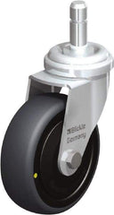 Blickle - 3" Diam x 63/64" Wide x 3-27/32" OAH Stem Mount Swivel Caster - Rubber Elastomer (TPE), 110 Lb Capacity, Ball Bearing, Friction Stem - Apex Tool & Supply
