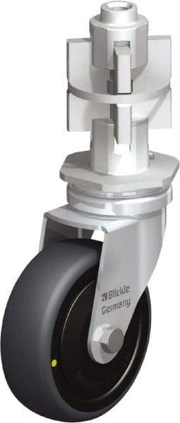Blickle - 3" Diam x 63/64" Wide x 4" OAH Metal Expander Mount Swivel Caster - Rubber Elastomer (TPE), 110 Lb Capacity, Ball Bearing, Metal Expander Stem - Apex Tool & Supply