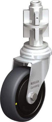 Blickle - 3" Diam x 63/64" Wide x 4" OAH Metal Expander Mount Swivel Caster - Rubber Elastomer (TPE), 110 Lb Capacity, Ball Bearing, Metal Expander Stem - Apex Tool & Supply