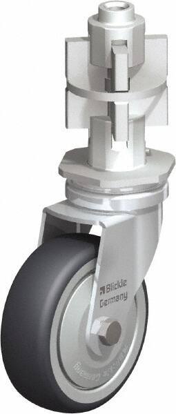 Blickle - 3" Diam x 63/64" Wide x 4" OAH Metal Expander Mount Swivel Caster - Rubber Elastomer (TPE), 165 Lb Capacity, Ball Bearing, Metal Expander Stem - Apex Tool & Supply