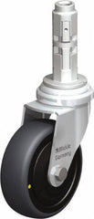 Blickle - 3" Diam x 63/64" Wide x 4" OAH Metal Expander Mount Swivel Caster - Rubber Elastomer (TPE), 110 Lb Capacity, Ball Bearing, Metal Expander Stem - Apex Tool & Supply