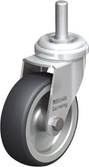 Blickle - 3" Diam x 63/64" Wide x 3-27/32" OAH Stem Mount Swivel Caster - Rubber Elastomer (TPE), 165 Lb Capacity, Plain Bore Bearing, 3/8 x 1-13/16" Threaded Stem - Apex Tool & Supply