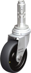 Blickle - 3" Diam x 63/64" Wide x 4" OAH Metal Expander Mount Swivel Caster - Rubber Elastomer (TPE), 110 Lb Capacity, Plain Bore Bearing, Metal Expander Stem - Apex Tool & Supply