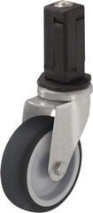 Blickle - 4" Diam x 63/64" Wide x 4-7/8" OAH Stem Mount Swivel Caster - Rubber Elastomer (TPE), 154 Lb Capacity, Plain Bore Bearing, Square Stem - Apex Tool & Supply