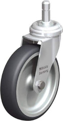 Blickle - 4" Diam x 63/64" Wide x 4-49/64" OAH Stem Mount Swivel Caster - Rubber Elastomer (TPE), 154 Lb Capacity, Plain Bore Bearing, Friction Stem - Apex Tool & Supply
