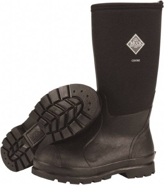 Honeywell - Men's Size 12 Wide Width Reinforced Knee Boot - Black, Neoprene Upper, Rubber Outsole, 16" High, Pull-On - Apex Tool & Supply