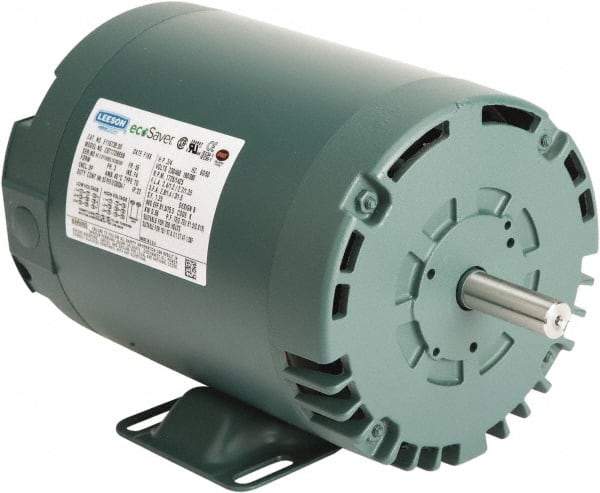 Leeson - 3/4 Max hp, 1,800 Max RPM, Premium Efficient Electric AC DC Motor - 230/460 V Input, Three Phase, 56 Frame, Rigid Base Mount, ODP Enclosure - Apex Tool & Supply