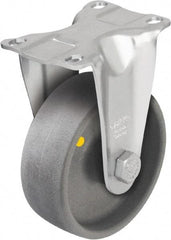 Blickle - 5" Diam x 1-9/16" Wide x 6-1/8" OAH Top Plate Mount Rigid Caster - Impact-Resistant Nylon, 400 Lb Capacity, Plain Bore Bearing, 3-5/8 x 2-1/2" Plate - Apex Tool & Supply