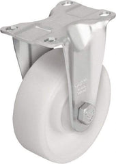 Blickle - 5" Diam x 1-9/16" Wide x 6-1/8" OAH Top Plate Mount Rigid Caster - Impact-Resistant Nylon, 400 Lb Capacity, Ball Bearing, 3-5/8 x 2-1/2" Plate - Apex Tool & Supply