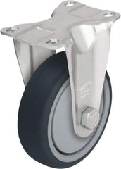 Blickle - 5" Diam x 1-1/4" Wide x 6-1/8" OAH Top Plate Mount Rigid Caster - Thermoplastic Polyurethane, 400 Lb Capacity, Ball Bearing, 3-5/8 x 2-1/2" Plate - Apex Tool & Supply
