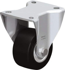 Blickle - 3" Diam x 1-49/64" Wide x 4-23/32" OAH Top Plate Mount Rigid Caster - Solid Rubber, 440 Lb Capacity, Ball Bearing, 3-15/16 x 3-3/8" Plate - Apex Tool & Supply