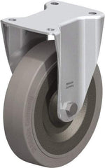 Blickle - 8" Diam x 1-31/32" Wide x 9-41/64" OAH Top Plate Mount Rigid Caster - Solid Rubber, 1,320 Lb Capacity, Ball Bearing, 5-1/2 x 4-3/8" Plate - Apex Tool & Supply
