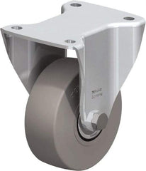 Blickle - 5" Diam x 1-31/32" Wide x 6-11/16" OAH Top Plate Mount Rigid Caster - Solid Rubber, 704 Lb Capacity, Ball Bearing, 5-1/2 x 4-3/8" Plate - Apex Tool & Supply