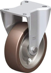 Blickle - 5" Diam x 1-37/64" Wide x 7-1/2" OAH Top Plate Mount Rigid Caster - Polyurethane-Elastomer Blickle Softhane, 1,100 Lb Capacity, Ball Bearing, 5-1/2 x 4-3/8" Plate - Apex Tool & Supply