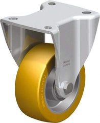 Blickle - 4" Diam x 1-37/64" Wide x 7-1/2" OAH Top Plate Mount Rigid Caster - Polyurethane-Elastomer Blickle Softhane, 770 Lb Capacity, Ball Bearing, 3-15/16 x 3-3/8" Plate - Apex Tool & Supply