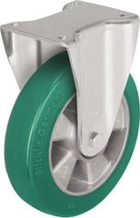 Blickle - 8" Diam x 1-31/32" Wide x 9-41/64" OAH Top Plate Mount Rigid Caster - Polyurethane-Elastomer Blickle Softhane, 1,540 Lb Capacity, Ball Bearing, 5-1/2 x 4-3/8" Plate - Apex Tool & Supply