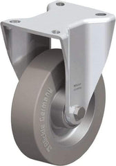 Blickle - 5" Diam x 1-37/64" Wide x 6-1/2" OAH Top Plate Mount Rigid Caster - Solid Rubber, 550 Lb Capacity, Ball Bearing, 3-15/16 x 3-3/8" Plate - Apex Tool & Supply