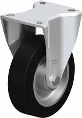Blickle - 5" Diam x 1-37/64" Wide x 6-1/2" OAH Top Plate Mount Rigid Caster - Solid Rubber, 550 Lb Capacity, Ball Bearing, 3-15/16 x 3-3/8" Plate - Apex Tool & Supply