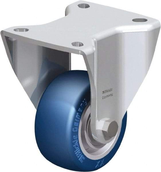 Blickle - 3" Diam x 1-37/64" Wide x 4-23/32" OAH Top Plate Mount Rigid Caster - Polyurethane-Elastomer Blickle Besthane, 506 Lb Capacity, Ball Bearing, 3-15/16 x 3-3/8" Plate - Apex Tool & Supply