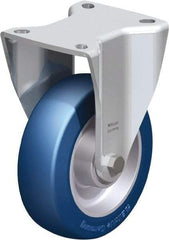 Blickle - 5" Diam x 1-37/64" Wide x 6-1/2" OAH Top Plate Mount Rigid Caster - Polyurethane-Elastomer Blickle Besthane, 770 Lb Capacity, Ball Bearing, 3-15/16 x 3-3/8" Plate - Apex Tool & Supply