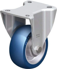 Blickle - 4" Diam x 1-37/64" Wide x 5-1/2" OAH Top Plate Mount Rigid Caster - Polyurethane-Elastomer Blickle Besthane, 660 Lb Capacity, Ball Bearing, 3-15/16 x 3-3/8" Plate - Apex Tool & Supply